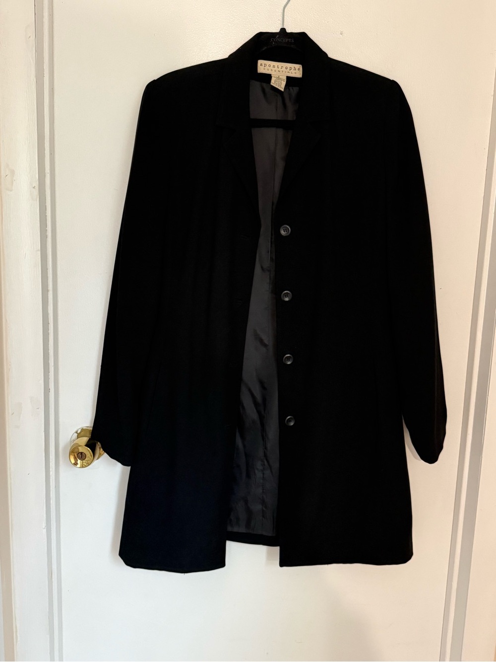 Vintage Apostrophe Black Long Blazer Size 8
